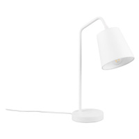 Biela stolová lampa s textilným tienidlom (výška 45 cm) Buddy – Trio