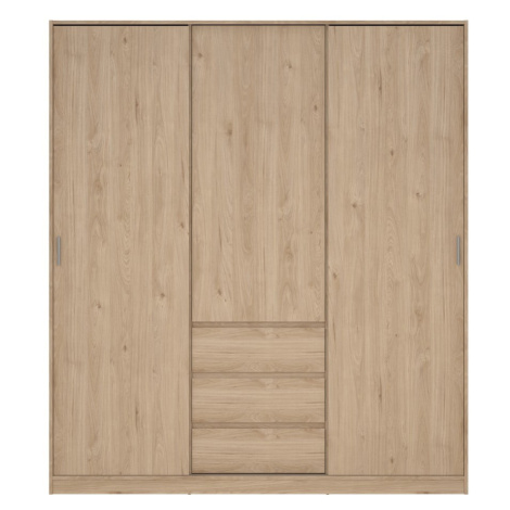 Šatníková skriňa v dekore duba s posuvnými dverami v prírodnej farbe 177x200x60 cm Naia – Tvilum