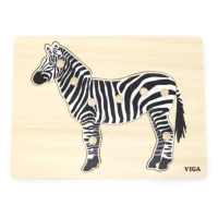 Puzzle na podložke s rúčkami Viga 44603 zebra