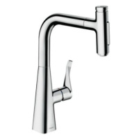 Drezová batéria Hansgrohe Metris s vyťahovacou spŕškou, 2 prúdy chróm 73817000