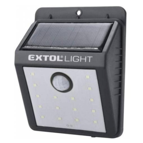 EXTOL LIGHT Svetlo LED nástenné so solar. panelom a pohyb. senzorom 120lm, 3,7V/0,5Ah Li-ion 431