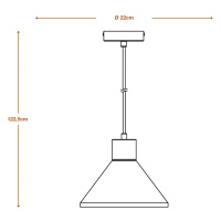 Závesné svetlo LEDVANCE Concrete Wood, Ø 22 cm, betón, sivá