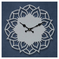 Drevené hodiny mandala - Aura, Strieborná