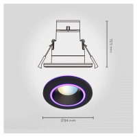 Calex Smart Halo vstavané downlight CCT RGB čierna