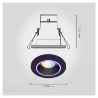 Calex Smart Halo zapustené stropné svietidlo CCT RGB čierne