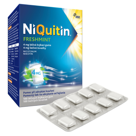 NIQUITIN Freshmint 4mg liečivé žuvačky 100 ks