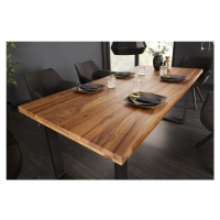 Estila Industriálny moderný jedálenský stôl Steele Craft z masívneho palisandrového dreva s kovo