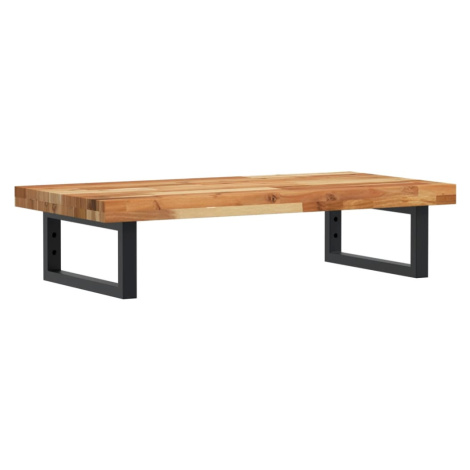 vidaXL Polica pod umývadlo nástenná oceľ a akáciový masív