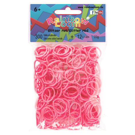 Rainbow Loom detské gumičky trblietavé 20341 červené