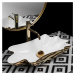 Keramické umývadlo na dosku Rea Sea biele/zlaté