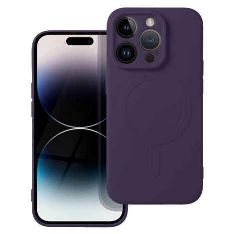 Silikónové puzdro na Apple iPhone 14 Pro Silicone Mag Cover tmavo-fialové