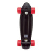 Skateboard - pennyboard 43cm, nosnost 60kg plastové osy, černá, červená kola