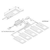 Podhľadové LED svietidlo Eco-Pad F 5x 3000K hliník