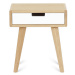 Benlemi Zaoblený nočný stolík z dreva LUNA FLO biely Zvoľte kvalitu dreva: 2. Kombinácia dubovéh