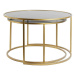 Sklenené okrúhle konferenčné stolíky v súprave 2 ks v zlatej farbe ø 75 cm Duarte - Light & Livi