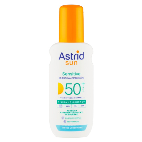 Astrid Sun mlieko na opaľovanie v spreji Sensitive OF50+, 150 ml