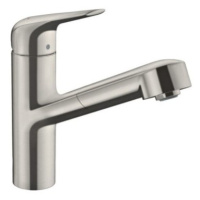 Drezová batéria Hansgrohe Focus M42 s vyťahovacou sprškou nerez 71814800