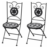 Záhradná skladacia stolička 2 ks Čierna,Záhradná skladacia stolička 2 ks Čierna
