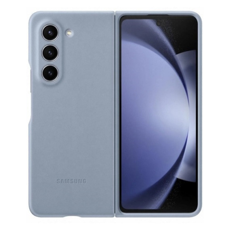 Samsung Galaxy Z Fold5 SM-F946B, plastový zadný kryt, zadný kryt z ekokože, modrý, z výroby