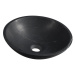 BLOK kamenné umývadlo priemer 40 cm, čierny Marquina, matný 2401-35