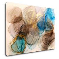Impresi Obraz Abstrakt s modrým detailom - 70 x 50 cm