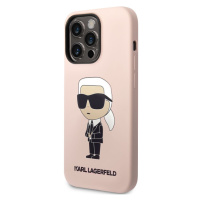 Silikónové puzdro Karl Lagerfeld na Apple iPhone 14 Pro KLHCP14LSNIKBCP Liquid Silicone Ikonik N