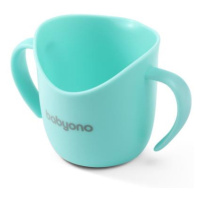 BABYONO Hrnček ergonomický s uškami 120 ml mint 6m+