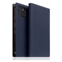 SLG Design puzdro D+ Italian Carbon Leather Diary pre iPhone 14 Plus - Navy