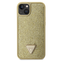 Guess Rhinestones Triangle Metal Logo Kryt pre iPhone 14 Gold