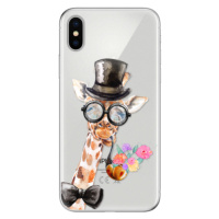 Odolné silikónové puzdro iSaprio - Sir Giraffe - iPhone X