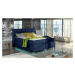 NABBI Barino 160 čalúnená manželská posteľ s úložným priestorom modrá