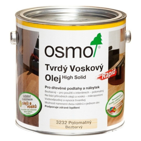 OSMO Tvrdý voskový olej RAPID 10 l 3262 - bezfarebný mat