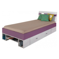 Detská posteľ delbert 90x200cm - borovica / fialová