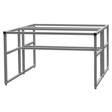 workalu® Hliníkový dielenský stôl, základný rám obojstranný bedrunka hirth
