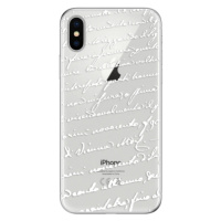Odolné silikónové puzdro iSaprio - Handwriting 01 - white - iPhone X