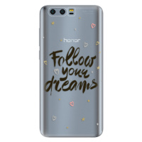 Odolné silikónové puzdro iSaprio - Follow Your Dreams - black - Huawei Honor 9