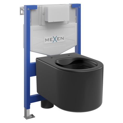 MEXEN/S - WC predstenová inštalačná sada Fenix XS-F s misou WC Sofia, čierna mat 6803354XX85