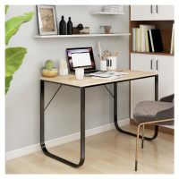 vidaXL Počítačový stôl čierny a dubový 110x60x73 cm drevotrieska