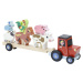 Dřevěný traktor se zvířátky na nasazování Zetor vícebarevný