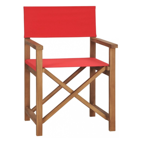 Režisérska stolička teakové drevo Dekorhome Červená,Režisérska stolička teakové drevo Dekorhome  vidaXL