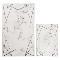 Biele/sivé kúpeľňové predložky v súprave 2 ks 60x100 cm Geometric – Mila Home