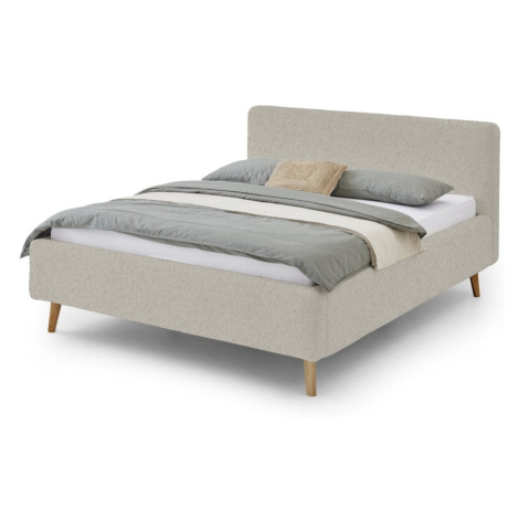 Béžová čalúnená dvojlôžková posteľ s úložným priestorom s roštom 180x200 cm Mattis - Meise Möbel