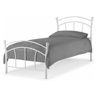 KONDELA Burzum 90 kovová jednolôžková posteľ s roštom biela