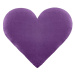 Bellatex Tvarovaný vankúšik Srdce fialová, 42 x 48 cm