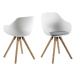 Dkton 23661 Dizajnová jedálenská stolička Alphonse, biela / prírodná