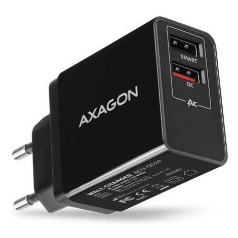 AXAGON ACU-QS24 wall charger Smart 5V 1,2A + 1x QC3.0, 24W, black