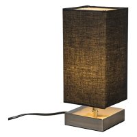 Moderná stolná lampa čierna s oceľou - Milo