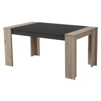 Jedálenský stôl robert 155x90cm - dub sivý/čierna