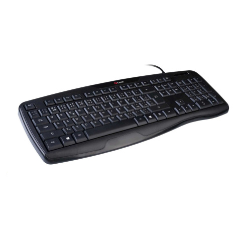 C-TECH Klávesnica KB-107 USB, ERGO, čierna, SK/SK