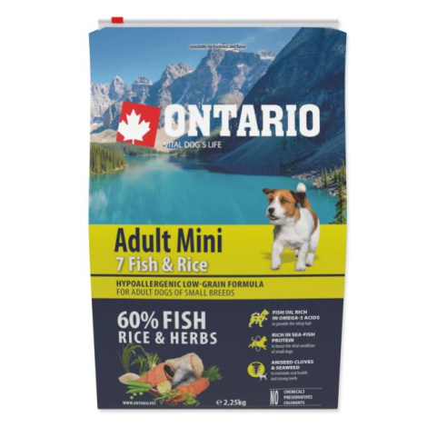 Krmivo Ontario Adult Mini Fish & Rice 2,25kg